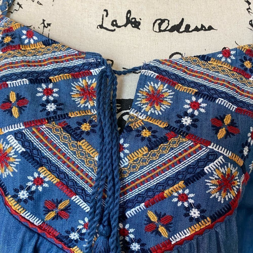 Blu Pepper Denim Cold Shoulder Dress - Picture 6 of 12